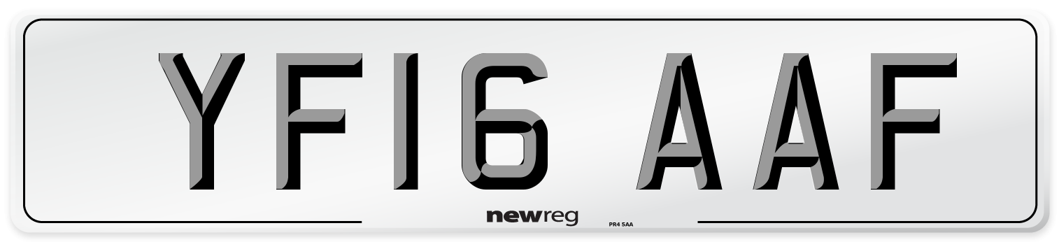 YF16 AAF Number Plate from New Reg